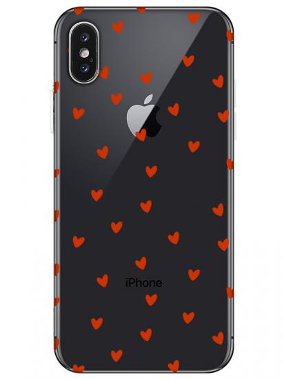 iPhone X Minik Kalpler Şeffaf Telefon Kılıfı