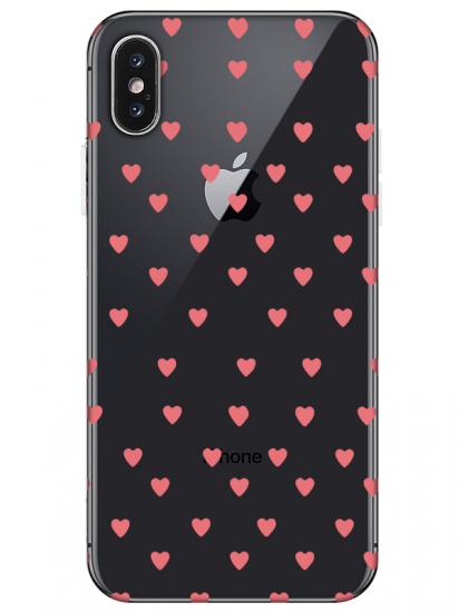 iPhone X Minik Kalpler Şeffaf Telefon Kılıfı