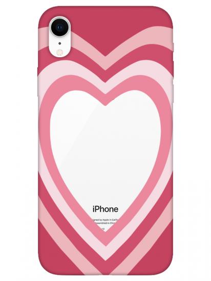 iPhone XR Estetik Kalp Şeffaf Telefon Kılıfı
