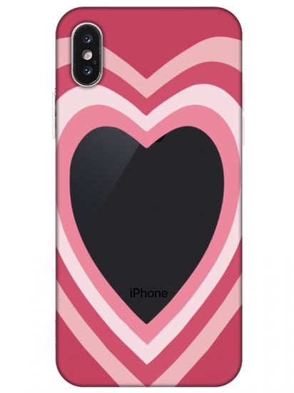 iPhone XS Max Estetik Kalp Şeffaf Telefon Kılıfı