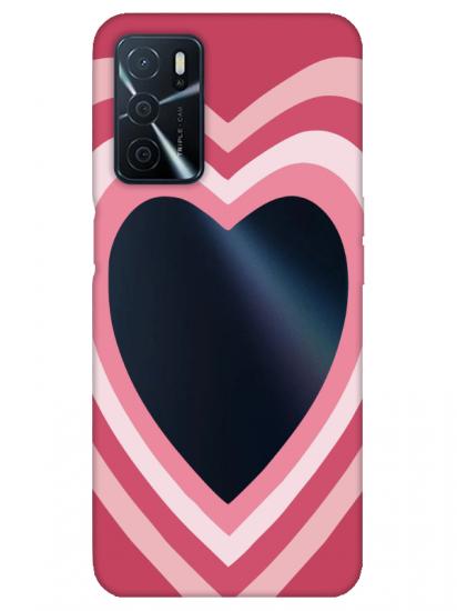 Oppo A16 Estetik Kalp Şeffaf Telefon Kılıfı