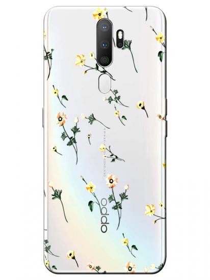 Oppo A5 2020 Çiçekli Şeffaf Telefon Kılıfı
