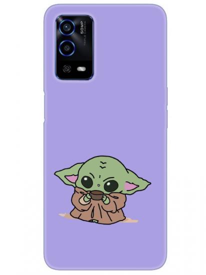 Oppo A55 Baby Yoda Lila Telefon Kılıfı