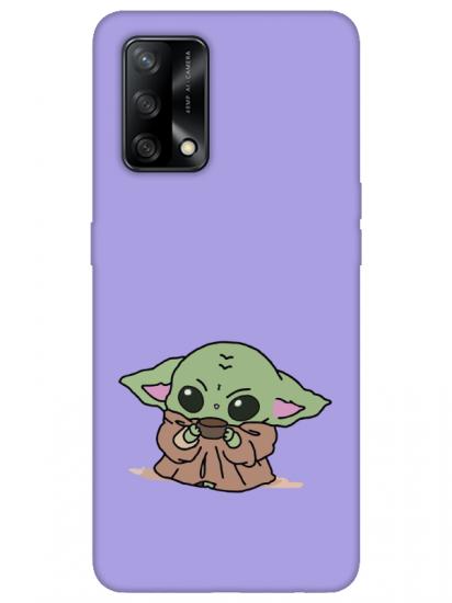 Oppo A74 Baby Yoda Lila Telefon Kılıfı