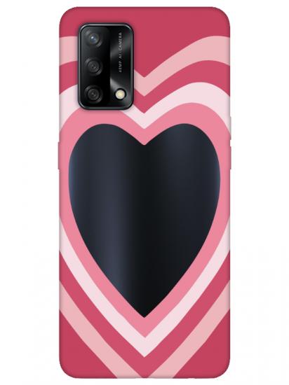 Oppo A74 Estetik Kalp Şeffaf Telefon Kılıfı