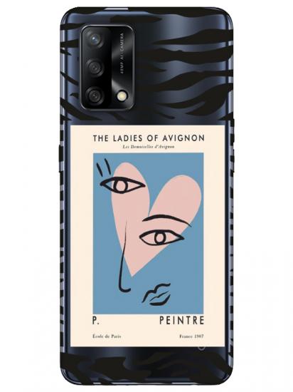 Oppo A74 Zebra Picasso Şeffaf Telefon Kılıfı