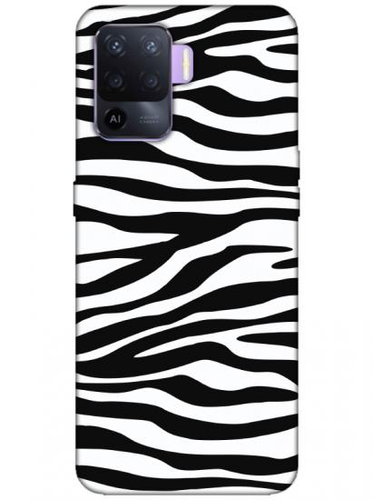 Oppo Reno 5 Lite Zebra Desen Siyah Telefon Kılıfı
