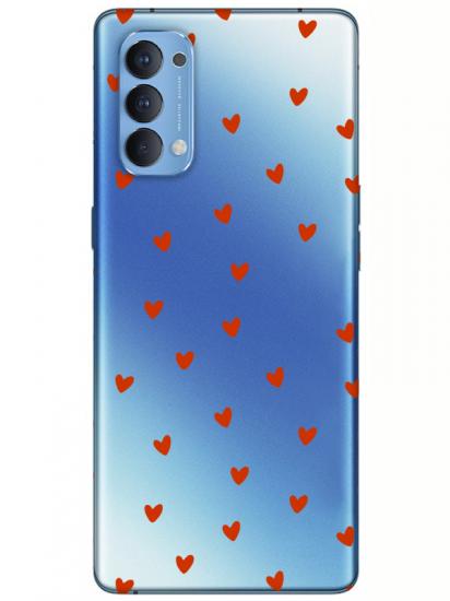 Oppo Reno 4 Minik Kalpler Şeffaf Telefon Kılıfı