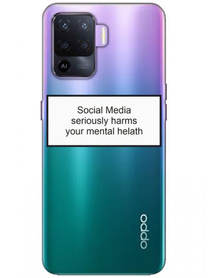 Oppo Reno 5 Lite Social Media Şeffaf Telefon Kılıfı