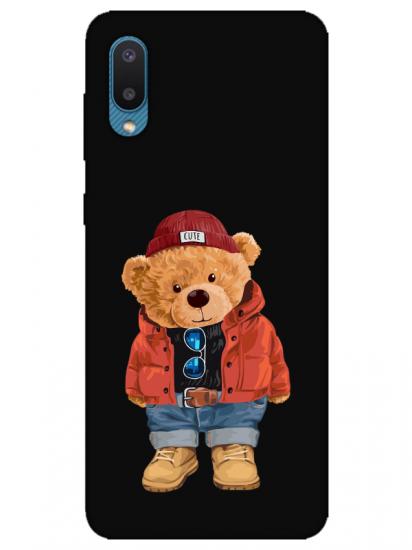 Samsung A02 Teddy Bear Siyah Telefon Kılıfı