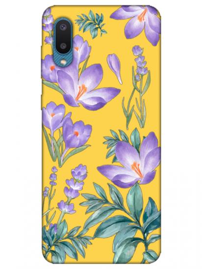 Samsung A02 Kış Çiçeği Sarı Telefon Kılıfı