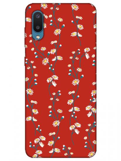 Samsung A02 Papatya Sarmaşığı Kırmızı Telefon Kılıfı