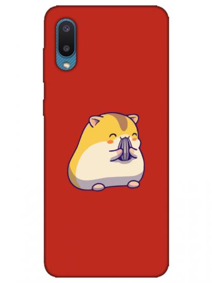 Samsung A02 Sevimli Hamster Kırmızı Telefon Kılıfı