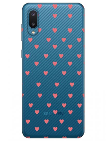Samsung A02 Minik Kalpler Şeffaf Telefon Kılıfı