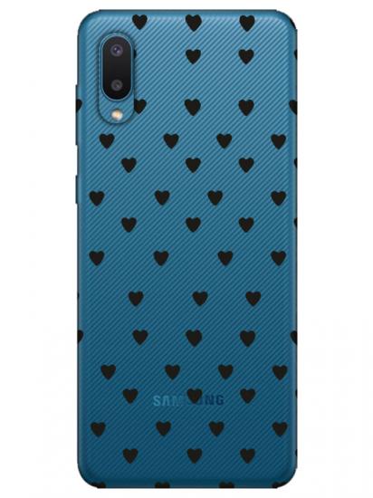Samsung A02 Minik Kalpler Şeffaf Telefon Kılıfı