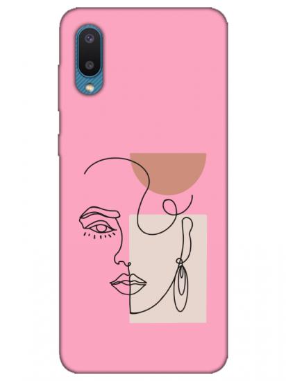 Samsung A02 Women Art Pembe Telefon Kılıfı