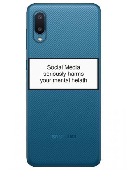 Samsung A02 Social Media Şeffaf Telefon Kılıfı