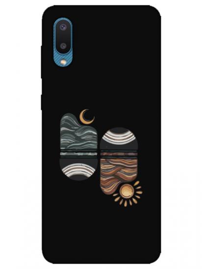 Samsung A02 Sunset Wave Siyah Telefon Kılıfı