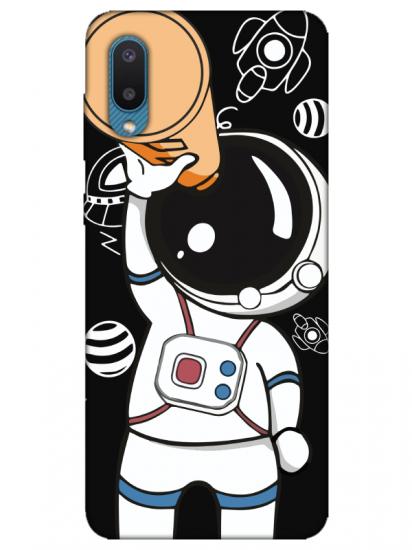 Samsung A02 Astronot Siyah Telefon Kılıfı