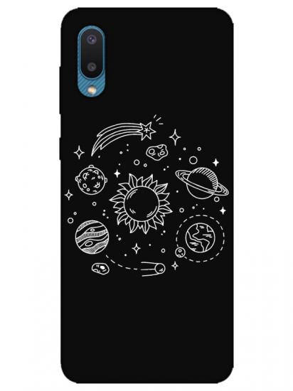 Samsung A02 Gezegen Siyah Telefon Kılıfı