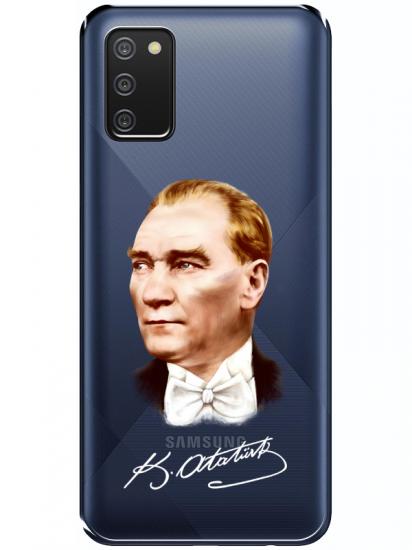 Samsung A02s Atatürk İmzalı Şeffaf Telefon Kılıfı