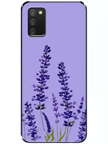 Samsung A02s Lavanta Desenli Lila Telefon Kılıfı