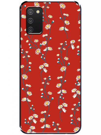 Samsung A02s Papatya Sarmaşığı Kırmızı Telefon Kılıfı