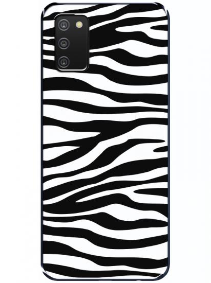 Samsung A02s Zebra Desen Siyah Telefon Kılıfı
