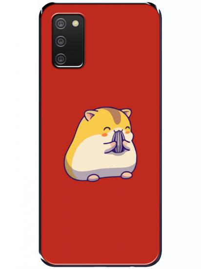 Samsung A02s Sevimli Hamster Kırmızı Telefon Kılıfı