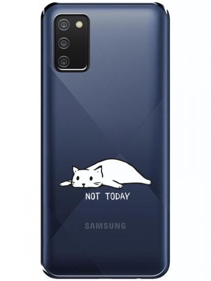 Samsung A02s Not Today Kedi Şeffaf Telefon Kılıfı