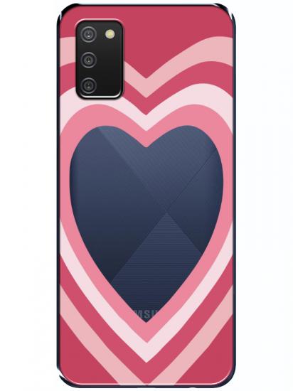 Samsung A02s Estetik Kalp Şeffaf Telefon Kılıfı