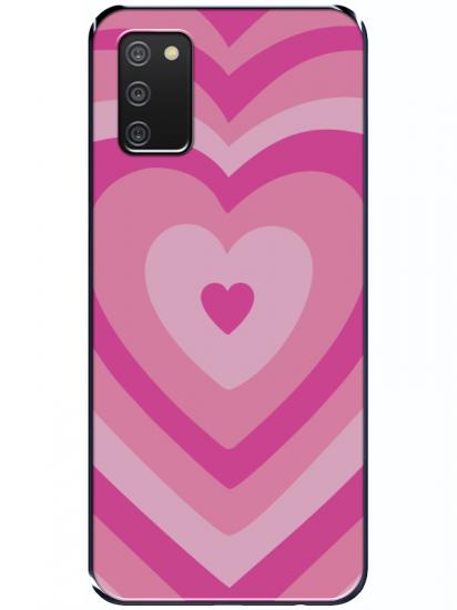 Samsung A02s Estetik Kalp Pembe Telefon Kılıfı