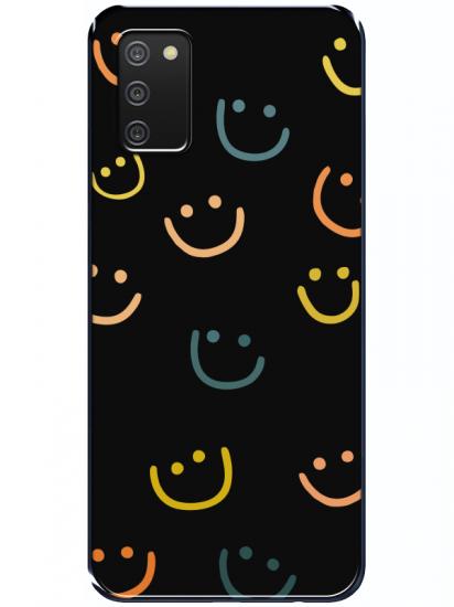 Samsung A02s Emoji Gülen Yüz Siyah Telefon Kılıfı