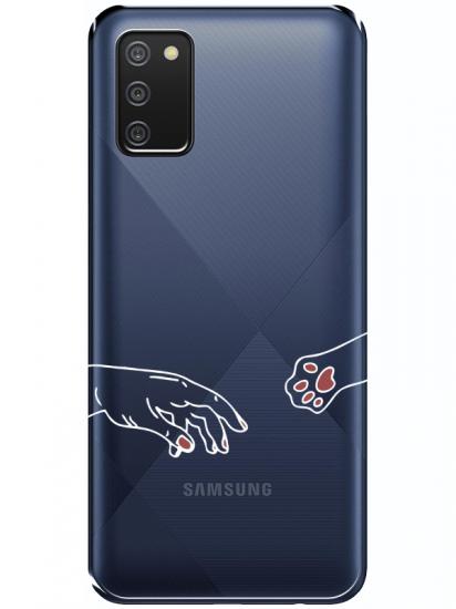 Samsung A02s Hand And Paw Şeffaf Telefon Kılıfı