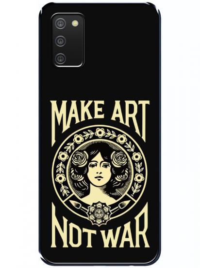 Samsung A02s Make Art Not War Siyah Telefon Kılıfı