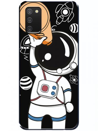 Samsung A02s Astronot Siyah Telefon Kılıfı