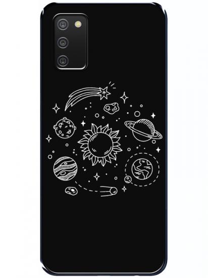 Samsung A02s Gezegen Siyah Telefon Kılıfı