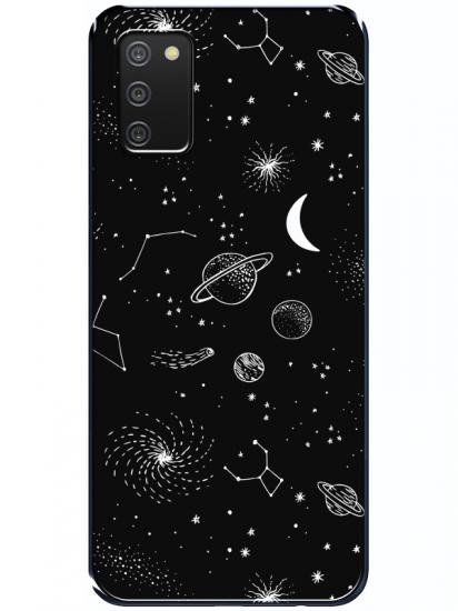 Samsung A02s Gezegenler Siyah Telefon Kılıfı