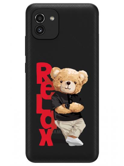 Samsung A03 Teddy Bear Relax Şeffaf Telefon Kılıfı