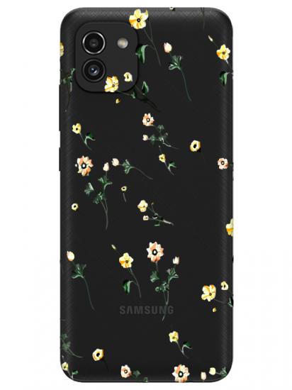 Samsung A03 Çiçekli Şeffaf Telefon Kılıfı