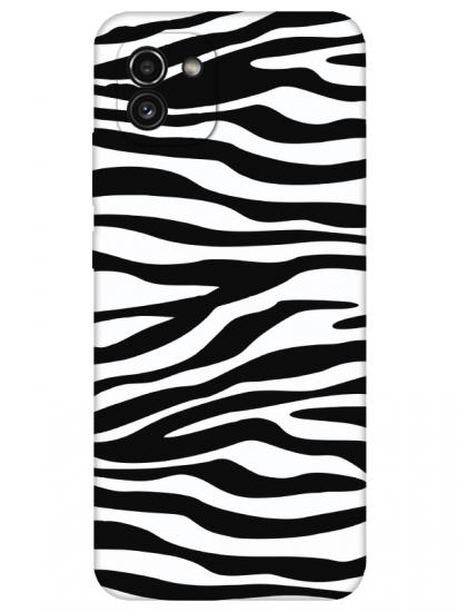Samsung A03 Zebra Desen Siyah Telefon Kılıfı