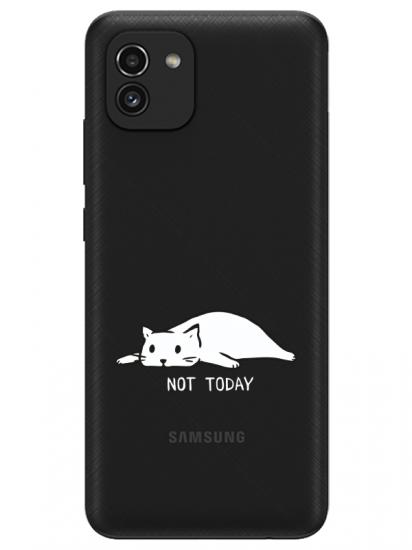 Samsung A03 Not Today Kedi Şeffaf Telefon Kılıfı