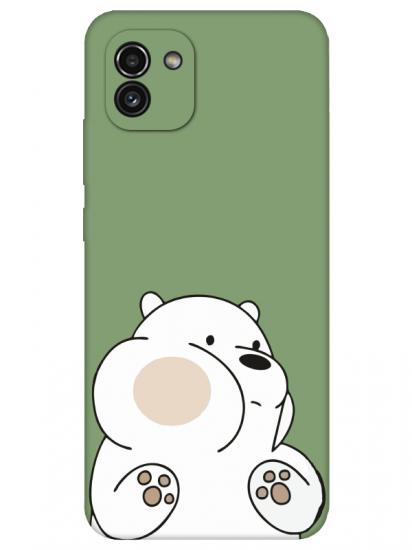 Samsung A03 Panda Yeşil Telefon Kılıfı