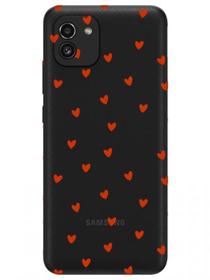 Samsung A03 Minik Kalpler Şeffaf Telefon Kılıfı