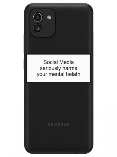 Samsung A03 Social Media Şeffaf Telefon Kılıfı
