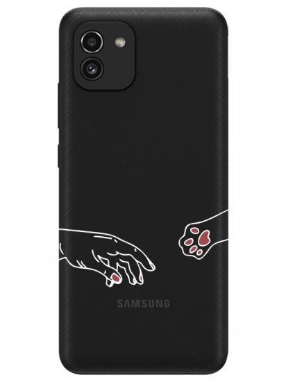 Samsung A03 Hand And Paw Şeffaf Telefon Kılıfı