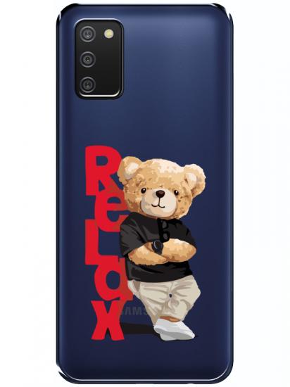Samsung A03s Teddy Bear Relax Şeffaf Telefon Kılıfı