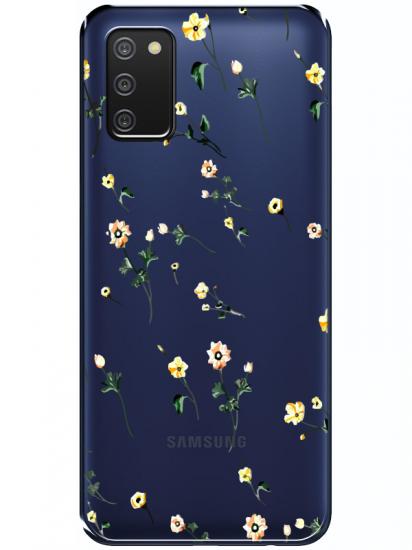 Samsung A03s Çiçekli Şeffaf Telefon Kılıfı