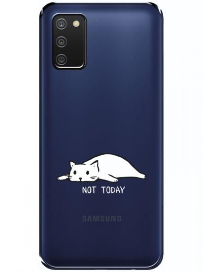 Samsung A03s Not Today Kedi Şeffaf Telefon Kılıfı