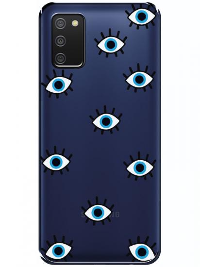 Samsung A03s Nazar Gözler Şeffaf Telefon Kılıfı